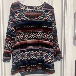 Signature Studio Multicolor Geometric Blouse